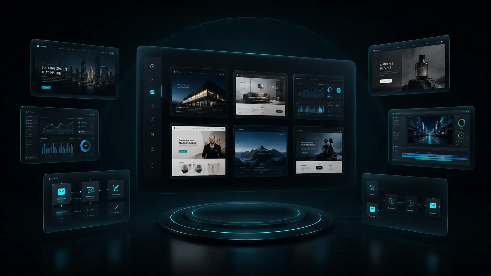 DVS Tech website systems, creative work, funnels, dashboards, and digital builds preview