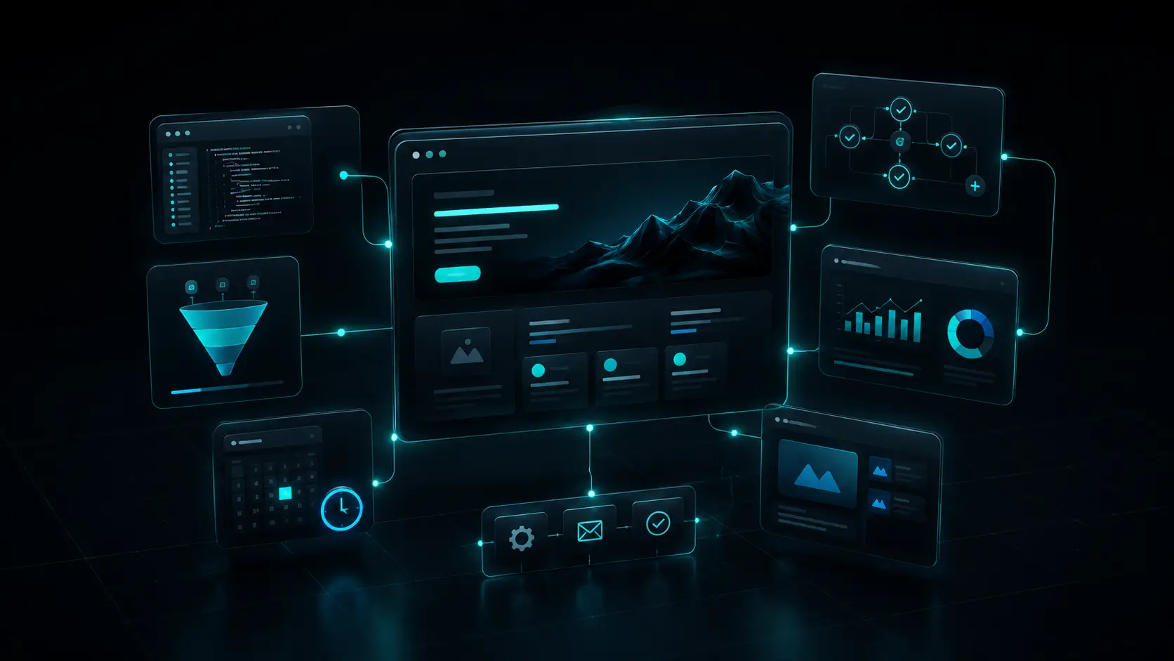 DVS Tech digital systems, automations, and product roadmap visual