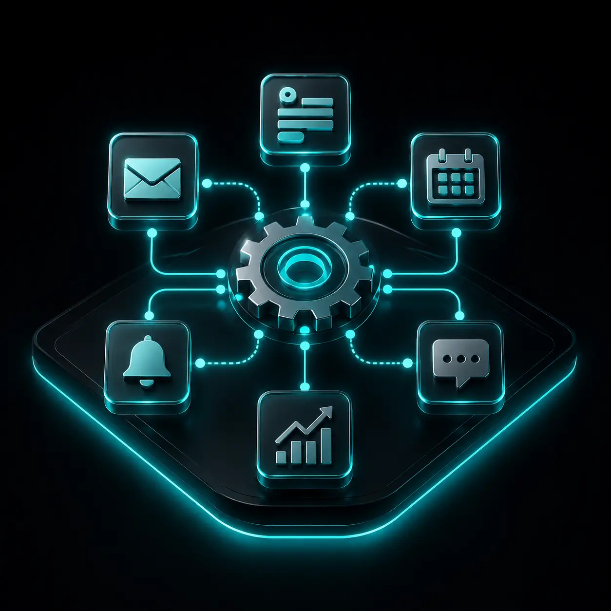 Business automation and workflow connection visual